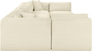 Meridian Furniture - Shaggy 140" Cream Corduroy Performance Fabric Upholstered 6 pc. Sectional - 641Cream-Sec6B - GreatFurnitureDeal
