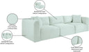 Meridian Furniture - Shaggy 109" Mint Corduroy Performance Fabric Upholstered 3 pc. Sofa - 641Mint-S109 - GreatFurnitureDeal