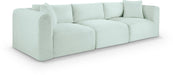 Meridian Furniture - Shaggy 109" Mint Corduroy Performance Fabric Upholstered 3 pc. Sofa - 641Mint-S109 - GreatFurnitureDeal