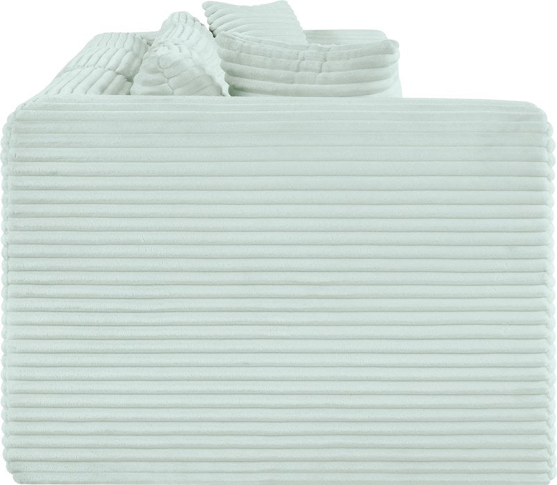 Meridian Furniture - Shaggy 109" Mint Corduroy Performance Fabric Upholstered 3 pc. Sofa - 641Mint-S109 - GreatFurnitureDeal