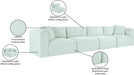 Meridian Furniture - Shaggy 140" Mint Corduroy Performance Fabric Upholstered 4 pc. Sofa - 641Mint-S140 - GreatFurnitureDeal