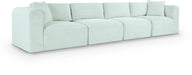 Meridian Furniture - Shaggy 140" Mint Corduroy Performance Fabric Upholstered 4 pc. Sofa - 641Mint-S140 - GreatFurnitureDeal