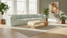 Meridian Furniture - Shaggy 140" Mint Corduroy Performance Fabric Upholstered 4 pc. Sofa - 641Mint-S140 - GreatFurnitureDeal