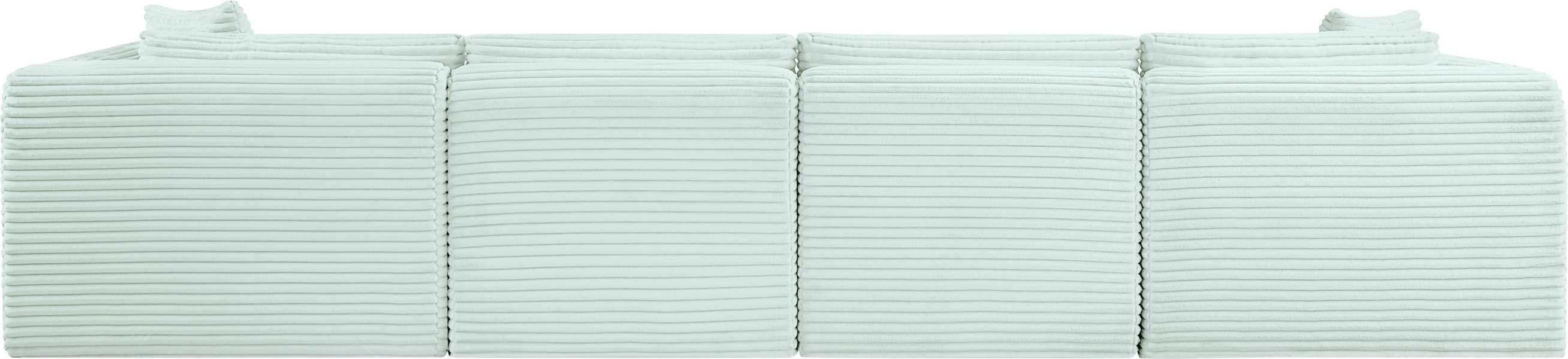 Meridian Furniture - Shaggy 140" Mint Corduroy Performance Fabric Upholstered 4 pc. Sofa - 641Mint-S140 - GreatFurnitureDeal