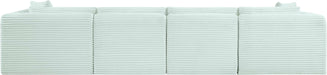 Meridian Furniture - Shaggy 140" Mint Corduroy Performance Fabric Upholstered 4 pc. Sofa - 641Mint-S140 - GreatFurnitureDeal