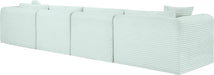 Meridian Furniture - Shaggy 140" Mint Corduroy Performance Fabric Upholstered 4 pc. Sofa - 641Mint-S140 - GreatFurnitureDeal