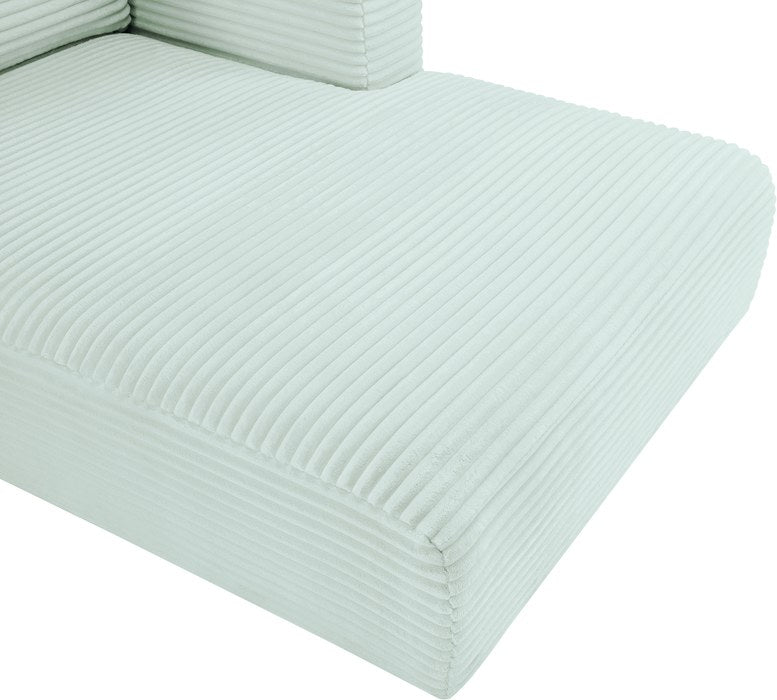Meridian Furniture - Shaggy 176" Mint Corduroy Performance Fabric Upholstered 5 pc. Sectional - 641Mint-Sec5G - GreatFurnitureDeal
