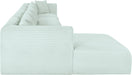 Meridian Furniture - Shaggy 176" Mint Corduroy Performance Fabric Upholstered 5 pc. Sectional - 641Mint-Sec5G - GreatFurnitureDeal