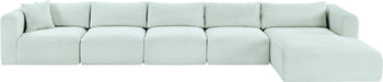 Meridian Furniture - Shaggy 176" Mint Corduroy Performance Fabric Upholstered 5 pc. Sectional - 641Mint-Sec5G - GreatFurnitureDeal