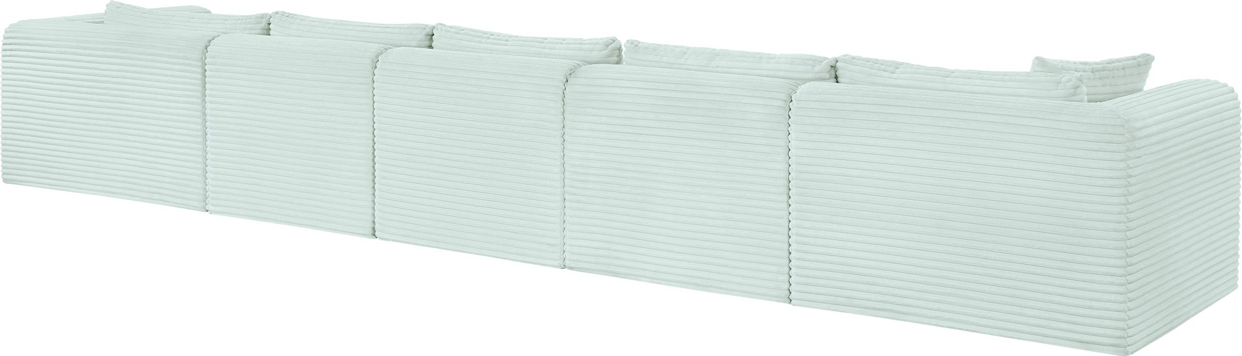 Meridian Furniture - Shaggy 176" Mint Corduroy Performance Fabric Upholstered 5 pc. Sectional - 641Mint-Sec5G - GreatFurnitureDeal