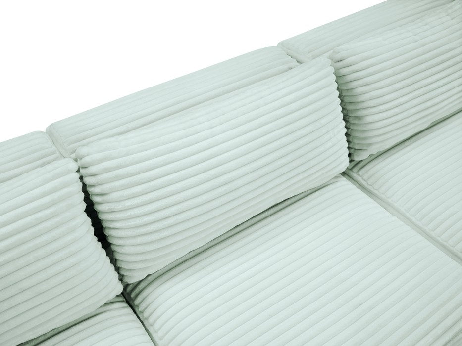 Meridian Furniture - Shaggy 176" Mint Corduroy Performance Fabric Upholstered 5 pc. Sectional - 641Mint-Sec5G - GreatFurnitureDeal