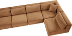 Meridian Furniture - Shaggy 140" Saddle Corduroy Performance Fabric Upholstered 5 pc. Sectional - 641Saddle-Sec5B - GreatFurnitureDeal
