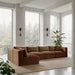 Meridian Furniture - Shaggy 140" Saddle Corduroy Performance Fabric Upholstered 5 pc. Sectional - 641Saddle-Sec5B - GreatFurnitureDeal