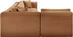 Meridian Furniture - Shaggy 140" Saddle Corduroy Performance Fabric Upholstered 5 pc. Sectional - 641Saddle-Sec5B - GreatFurnitureDeal