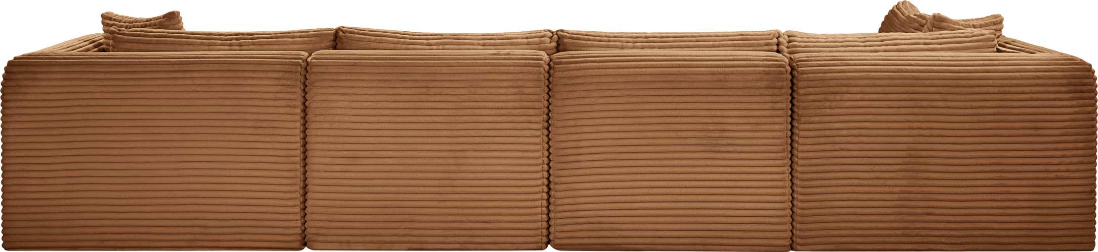 Meridian Furniture - Shaggy 140" Saddle Corduroy Performance Fabric Upholstered 5 pc. Sectional - 641Saddle-Sec5B - GreatFurnitureDeal