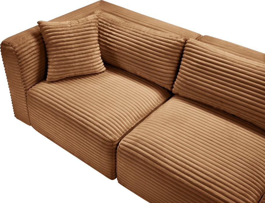 Meridian Furniture - Shaggy 140" Saddle Corduroy Performance Fabric Upholstered 5 pc. Sectional - 641Saddle-Sec5B - GreatFurnitureDeal