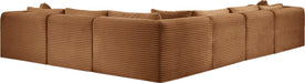 Meridian Furniture - Shaggy 140" Saddle Corduroy Performance Fabric Upholstered 6 pc. Sectional - 641Saddle-Sec6A - GreatFurnitureDeal