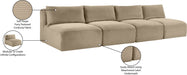 Meridian Furniture - Shaggy 124" Taupe Corduroy Performance Fabric Upholstered 4 pc. Armless Sofa - 641Taupe-S124 - GreatFurnitureDeal