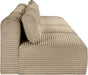 Meridian Furniture - Shaggy 124" Taupe Corduroy Performance Fabric Upholstered 4 pc. Armless Sofa - 641Taupe-S124 - GreatFurnitureDeal
