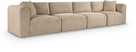 Meridian Furniture - Shaggy 140" Taupe Corduroy Performance Fabric Upholstered 4 pc. Sofa - 641Taupe-S140 - GreatFurnitureDeal
