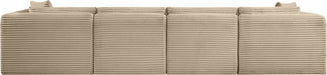 Meridian Furniture - Shaggy 140" Taupe Corduroy Performance Fabric Upholstered 4 pc. Sofa - 641Taupe-S140 - GreatFurnitureDeal