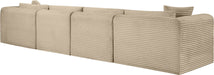 Meridian Furniture - Shaggy 140" Taupe Corduroy Performance Fabric Upholstered 4 pc. Sofa - 641Taupe-S140 - GreatFurnitureDeal