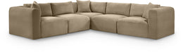 Meridian Furniture - Shaggy 109" Taupe Corduroy Performance Fabric Upholstered 5 pc. Sectional - 641Taupe-Sec5C - GreatFurnitureDeal