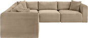 Meridian Furniture - Shaggy 109" Taupe Corduroy Performance Fabric Upholstered 5 pc. Sectional - 641Taupe-Sec5C - GreatFurnitureDeal