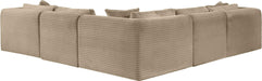 Meridian Furniture - Shaggy 109" Taupe Corduroy Performance Fabric Upholstered 5 pc. Sectional - 641Taupe-Sec5C - GreatFurnitureDeal