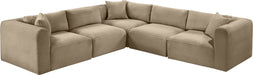 Meridian Furniture - Shaggy 109" Taupe Corduroy Performance Fabric Upholstered 5 pc. Sectional - 641Taupe-Sec5C - GreatFurnitureDeal
