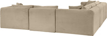 Meridian Furniture - Shaggy 109" Taupe Corduroy Performance Fabric Upholstered 5 pc. Sectional - 641Taupe-Sec5C - GreatFurnitureDeal