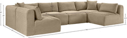 Meridian Furniture - Shaggy 140" Taupe Corduroy Performance Fabric Upholstered 6 pc. Sectional - 641Taupe-Sec6B - GreatFurnitureDeal