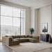 Meridian Furniture - Shaggy 140" Taupe Corduroy Performance Fabric Upholstered 6 pc. Sectional - 641Taupe-Sec6B - GreatFurnitureDeal