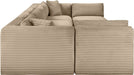 Meridian Furniture - Shaggy 140" Taupe Corduroy Performance Fabric Upholstered 6 pc. Sectional - 641Taupe-Sec6B - GreatFurnitureDeal