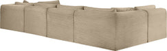 Meridian Furniture - Shaggy 140" Taupe Corduroy Performance Fabric Upholstered 6 pc. Sectional - 641Taupe-Sec6B - GreatFurnitureDeal