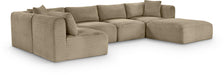 Meridian Furniture - Shaggy 140" Taupe Corduroy Performance Fabric Upholstered 6 pc. Sectional - 641Taupe-Sec6D - GreatFurnitureDeal