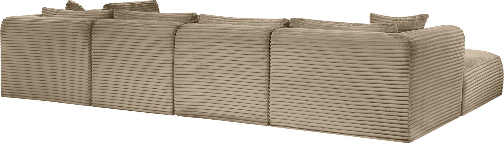 Meridian Furniture - Shaggy 140" Taupe Corduroy Performance Fabric Upholstered 6 pc. Sectional - 641Taupe-Sec6D - GreatFurnitureDeal