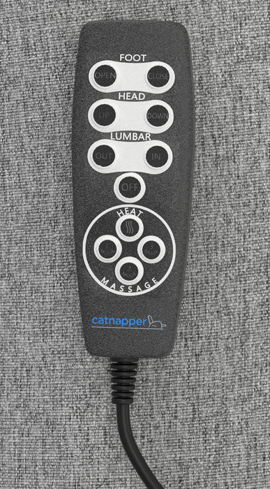 Catnapper - Dreamtime Power Headrest Power Lay Flat Recliner w/CR3 Heat/Massage/Zero Gravity in Steel - 642567-STEEL - GreatFurnitureDeal