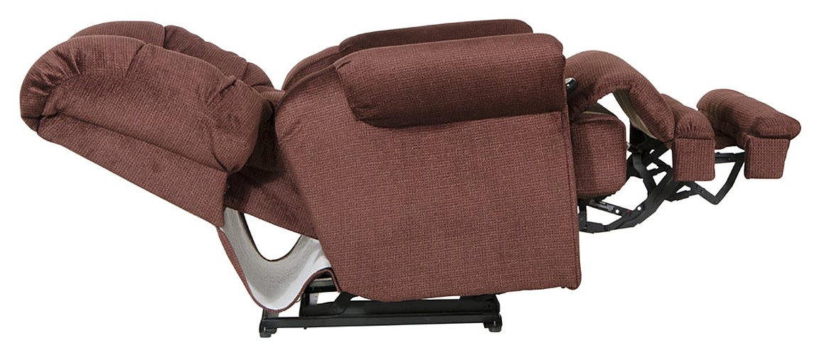 Catnapper - Malone Power Lay Flat Recliner with Extended Ottoman in Merlot - 64257-7-MERLOT - GreatFurnitureDeal