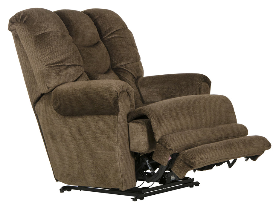 Catnapper - Malone Power Lay Flat Recliner with Extended Ottoman in Truffle - 64257-7-TRUFFLE
