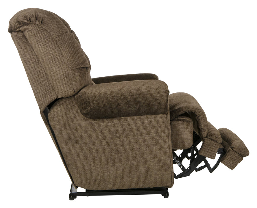 Catnapper - Malone Power Lay Flat Recliner with Extended Ottoman in Truffle - 64257-7-TRUFFLE - GreatFurnitureDeal