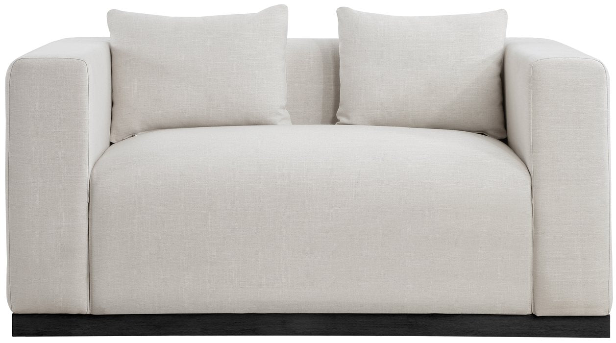Meridian Furniture - Alfie 67" Beige Linen Textured Fabric Upholstered Loveseat - 642Beige-L - GreatFurnitureDeal