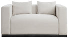 Meridian Furniture - Alfie 67" Beige Linen Textured Fabric Upholstered Loveseat - 642Beige-L - GreatFurnitureDeal