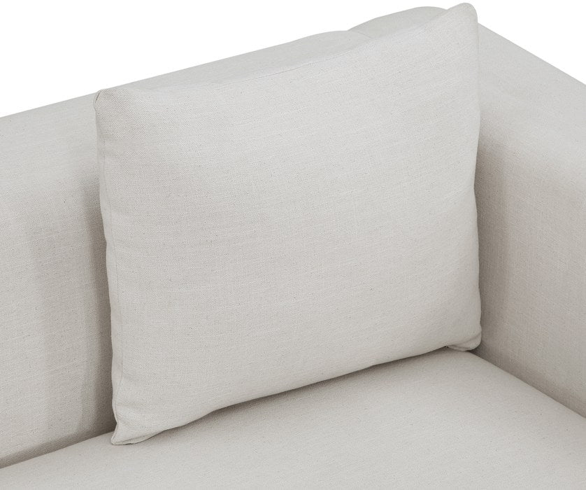 Meridian Furniture - Alfie 67" Beige Linen Textured Fabric Upholstered Loveseat - 642Beige-L - GreatFurnitureDeal
