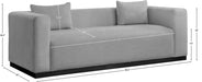 Meridian Furniture - Alfie 90.5" Grey Linen Textured Fabric Upholstered Sofa - 642Grey-S - GreatFurnitureDeal