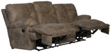 Catnapper - Voyager Power Lay Flat Reclining Sofa with 3x Recliner and Table in Brandy - 643845 - GreatFurnitureDeal