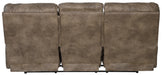 Catnapper - Voyager Lay Flat Reclining Sofa with 3x Recliner and Table in Brandy - 43845 - GreatFurnitureDeal