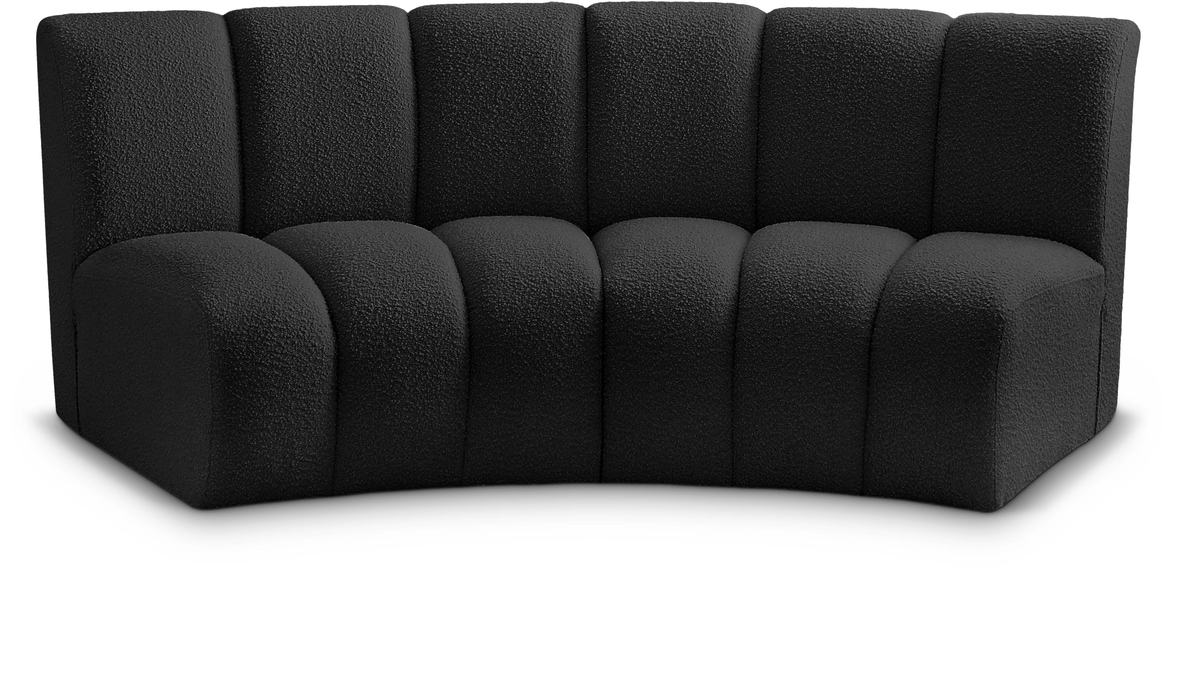 Meridian Furniture - Infinity 83" Black Boucle Fabric Upholstered 2pc. Sectional - 643Black-2PC - GreatFurnitureDeal