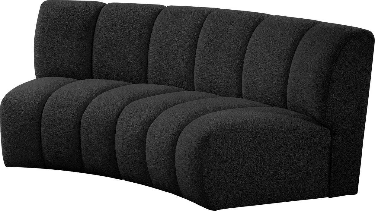 Meridian Furniture - Infinity 83" Black Boucle Fabric Upholstered 2pc. Sectional - 643Black-2PC - GreatFurnitureDeal