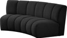 Meridian Furniture - Infinity 83" Black Boucle Fabric Upholstered 2pc. Sectional - 643Black-2PC - GreatFurnitureDeal